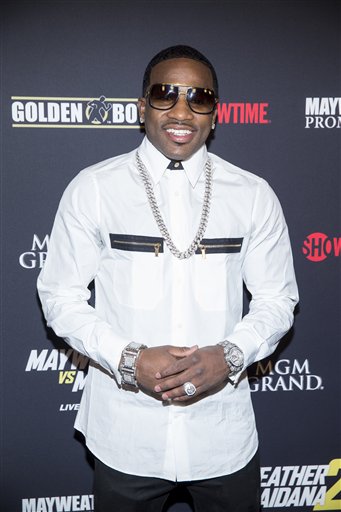 Adrian Broner arrives at the VIP Pre-Fight Party for Mayhem: Mayweather Vs. Maidana 2, Saturday Sept. 13, 2014, at The MGM Grand Garden Arena in Las Vegas. (Photo by [Andrew Estey/Invision/AP)